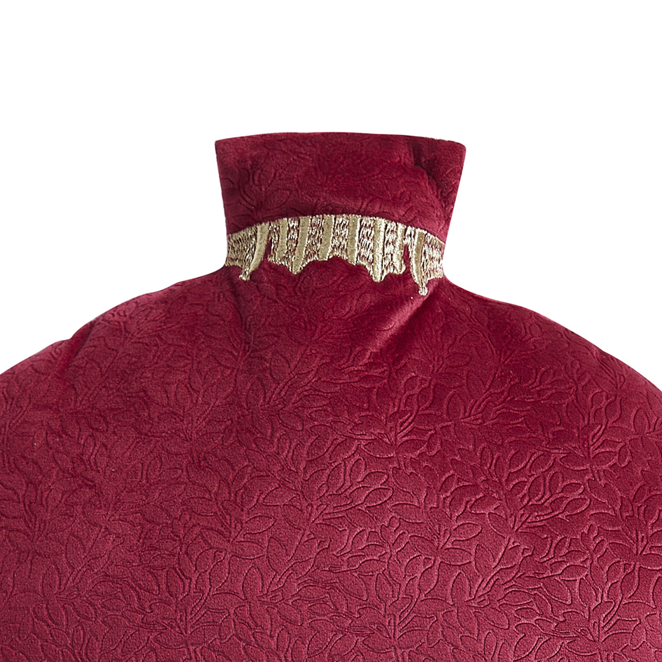 My Texas House Ava 16 in Red Embossed Velvet Ornament Round Decorative Pillow