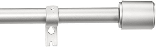Photo 1 of Basics 1-Inch Curtain Rod with Cap Finials - 72 to 144 Inch, Nickel