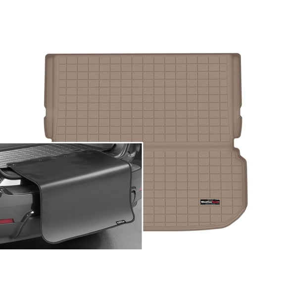 WeatherTech Cargo Trunk Liner with Bumper Protector compatible with 2022-2026 Infiniti QX60 - Behind 2nd Row w/ Bumper Protector, Tan
