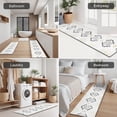thumbnail image 5 of Black Geometric Diamond Pattern Kitchen Rugs Sets Of 3,Kitchen Runner Rugs Non Skid Washable,Decorative Kitchen Floor Mats for Kitchen,Sink,Laundry,17"x30"+ 17"x47" + 17"x59", 5 of 6