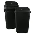 thumbnail image 4 of 13 Gallon / 50 L Swing Lid Tall Kitchen Trash Can, 4-Pack, Restaurants, Garage, Classroom, Office Garbage Bins, Black, 4 of 11