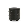 thumbnail image 5 of Baxton Studio Glamour Style Oval 2-drawer Black Faux Leather Upholstered Nightstand, 5 of 6
