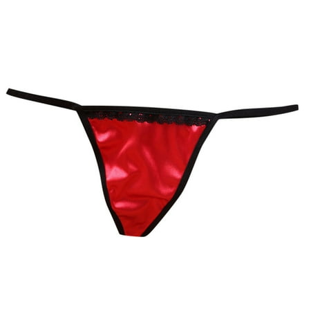 Yuhangmm Satin Thong Sexy And Traceless Tempting And Breathable Pure Crotch Low Waisted Pants Sexy Garter Lingerie Set with Choker
