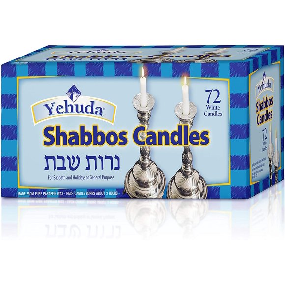 Yehuda Sabbath Candles, White, 72 ct
