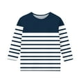 thumbnail image 3 of GaThRRgYP Children's and Girls Sweatshirts Pullover,Boys Girls Shirts Interest Stripe Print Tshirt 3/4 Sleeve Top Funny Graphic Tshirts 3-12 Years Blue#4 7 Years, 3 of 4