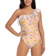 thumbnail image 1 of Assorted Biscuits-Pink Monokini New Ruffle One Piece Swimsuit Female Sexy Swimwear Women Print Bathing Suit Make Merriness, 1 of 5