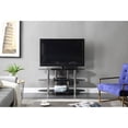thumbnail image 3 of Contemporary Home Living 43.25" Black Multifunctional Tempered Oval Glass TV Stand, 3 of 3
