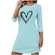 thumbnail image 3 of TaTaai Long Sleeved Loose Heart Printed Nightgown, Women's Round Neck Airy Piece, Spring Summer Outfit, Casual Daily Wedding Party Dance Work Vacation Wear, Line Dry Gift, 3 of 7