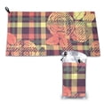 thumbnail image 1 of YFYANG Adult Microfiber Portable Travel Towel, Baroque Style Plaid Floral Pattern Quick Dry Towel with Hiking Buckle PVC Pouch, 16" x 31.5", 1 of 6
