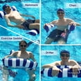 thumbnail image 2 of 3 Pack Premium Inflatable Aqua Portable Summer Water Hammock Bed, Chair, Lounger Float for Adults, 3 x Navy, 2 of 6