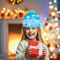 thumbnail image 6 of Beautynvta LED Christmas Hat, Light Up Unisex Pattern Knitted Beanie Holiday Hat with Pom Poms, Colorful Flashing Cap Winter Snow Hat for Holiday Xmas Christmas Party Supplies, 6 of 6