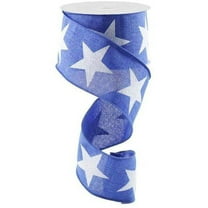 2.5" Bold Glitter Star Canvas Ribbon: Royal Blue (10 Yards)