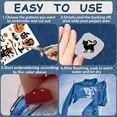 thumbnail image 4 of 2 Sheets Water Soluble Embroidery Patterns Pumking Bat Cat Spider Sewing Stick and Stitch A4 Transfers Fabric Stabilizers Wash Away Self Adhesive for Cloth DIY Lover, 4 of 9