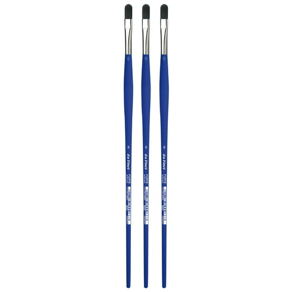 da Vinci FORTE-Acrylics Student Brush, Synthetic, Acrylic & Oil, Filbert, Series 8650, Size 8, Pack of 3