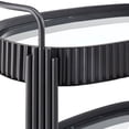 thumbnail image 6 of Weston Home Choteau Black Finish Metal Oval Bar Cart with Clear Tempered Glass, 6 of 8