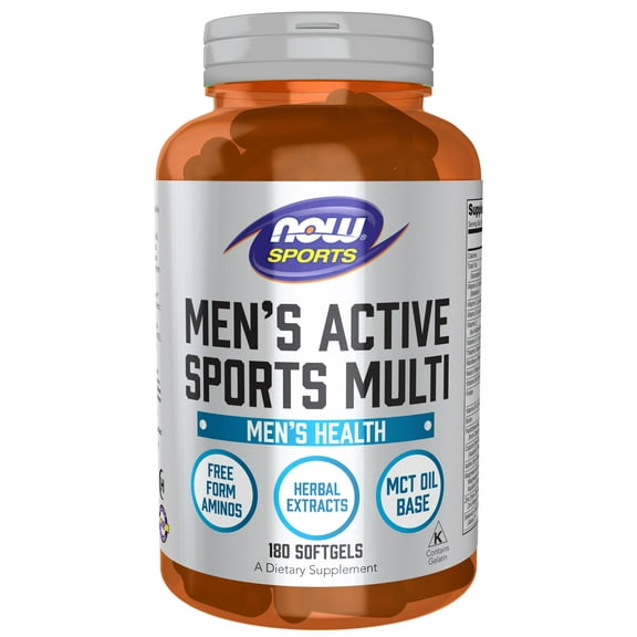 NOW Sports Nutrition, Men's Extreme Sports Multi with Free-Form Amino Acids, ZMA®, Tribulus, MCT Oil, and Herbal Extracts, 180 Softgels
