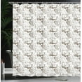 thumbnail image 4 of Ambesonne Golf Shower Curtain, Basket with Balls Shoes Cart, 69"Wx84"L, Cocoa White, 4 of 5