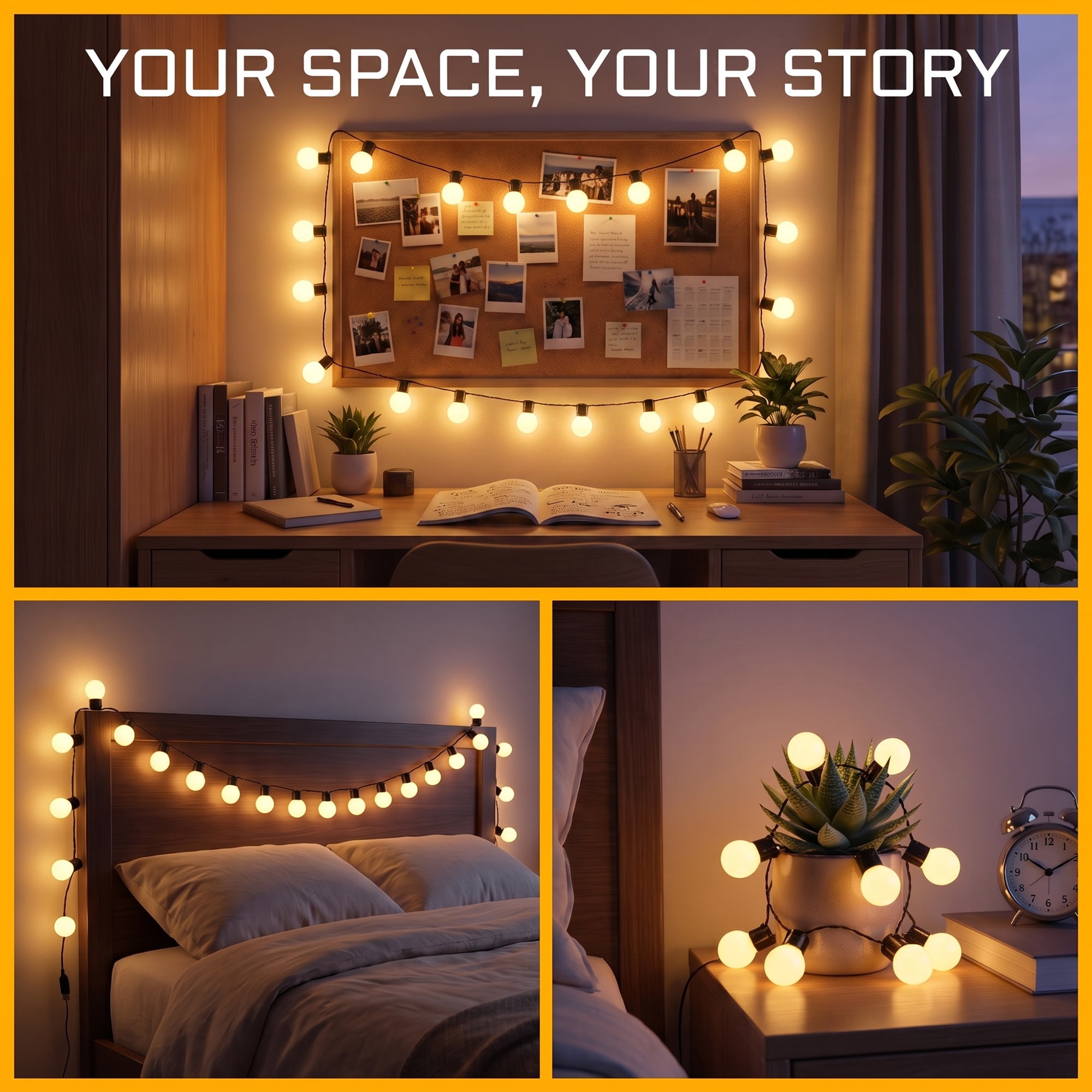 Unique Bargains Lights for Indoor Garlands with Vintage Style 16.4 ft USB Powered Operated