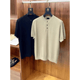thumbnail image 2 of Verano nuevo Z transpirable seda morera ligero Henry cuello hombres casual simple tejido mangas cortas, 2 of 4