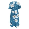 thumbnail image 5 of DailyTrove Women's Floral Print Fit & Flare Maxi Dress, Short Sleeve, Garden Party & Resort Wear, Lightweight Chiffon Blend, 5 of 6