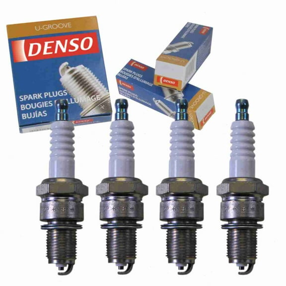 4 pc DENSO Standard U-Groove Spark Plugs compatible with Mazda B2200 2.2L L4 1987-1992