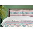 thumbnail image 2 of Ambesonne Heart Duvet Cover Set, Lines Circles and Chevron, Twin, Blush Pale Turquoise, 2 of 4