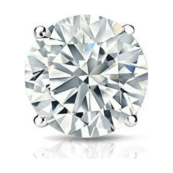 Diamond Wish 14k White Gold Lab Grown Diamond Single Stud Earring (1/3 ct, E-F, VS1-VS2) 4-Prong Basket, Screw Back