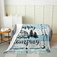 thumbnail image 2 of Happy Camping 30x40 Throw Blanket,Camper Fleece Blanket,Travel Watercolour Wooden Blanket,Bohemian Style Fuzzy Blanket For Home Room Decor,Colorful Microfiber, 2 of 4
