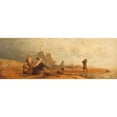 thumbnail image 2 of Carl Hilgers 14x8 Gold Ornate Wood Frame and Double Matted Museum Art Print Titled - Dutch Fishermen by the Beach (1864), 2 of 4