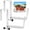 White, variant on Window Box Brackets, Adjustable Planter Box Brackets, Heavy Duty Iron Flower Box Brackets for Railings, with Enhanced Bottom Support - Perfect for Balconies, Fences, and Gardens (White, 2 Pack)