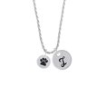 thumbnail image 2 of Delight Jewelry Silvertone Black Paw on White Disc Silvertone Script Initial Disc - I - Charm Necklace, 20"+3", 2 of 4