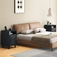 thumbnail image 4 of May in Color Nightstand for Bedroom, Black Side Table with Charging Station, Accent Bedside Table with Solid Wood Legs for Living Room, 4 of 10