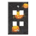 thumbnail image 1 of WIRESTER 4-Port Wall Plate for Keystone Jacks Modular Inserts Ethernet Cable, Halloween Spider Pumpkin, 1 of 6