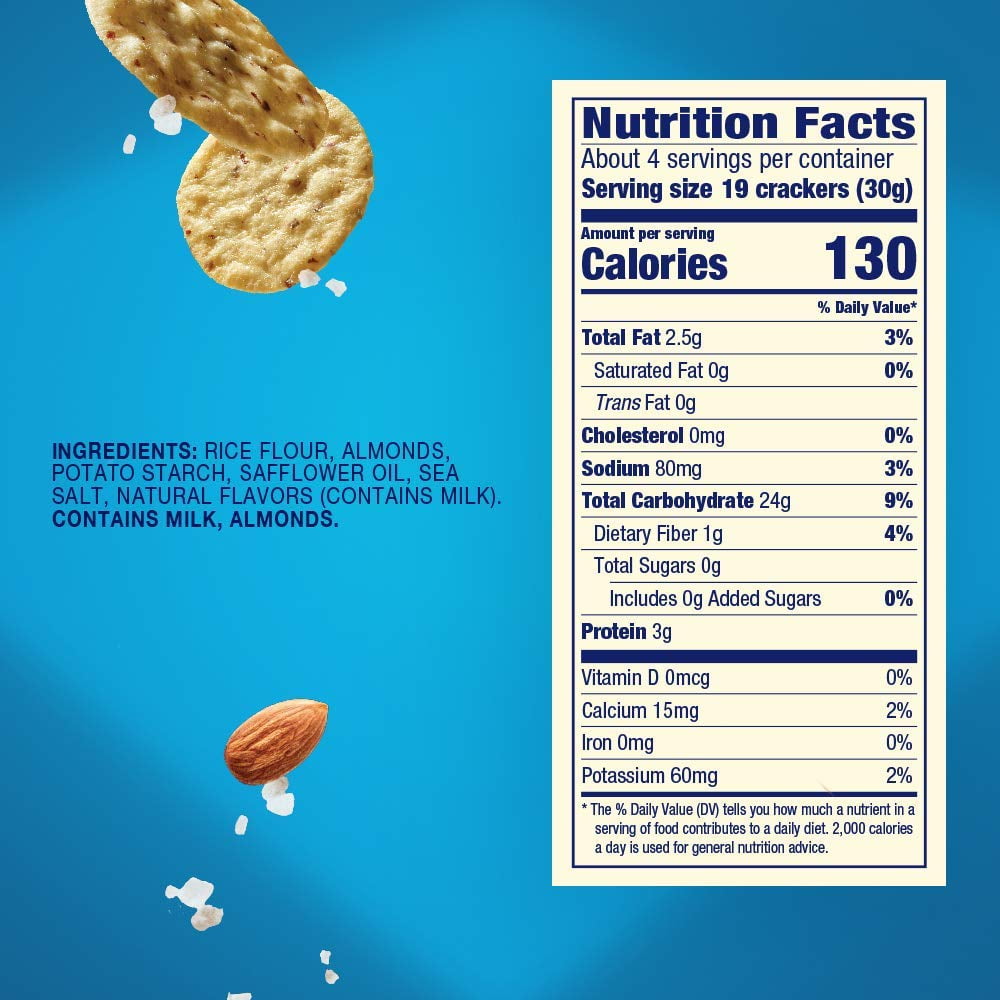 Blue Diamond Almonds Nut-Thins, Hint of Sea Salt, Snack Crackers, Gluten-Free, 4.25oz -Value Pack-Pack Of 8