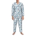 thumbnail image 3 of Lsque Hand Drawn Snake Pattern Long Sleeve Pajama Set for Men - Soft 2-Piece Sleepwear and Loungewear Set with Pockets, Comfy Nightwear-X-Large, 3 of 7