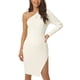 thumbnail image 1 of Vestido de cóctel midi sin mangas de un solo hombro para mujer Inspire Chic M Blanco, 1 of 6