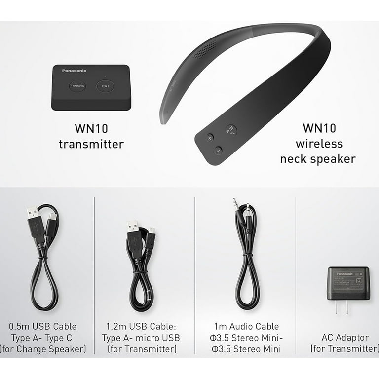 Panasonic WN10 Wireless Wearable TV Neck Speaker, Bluetooth, Built