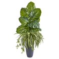 thumbnail image 1 of Nearly Natural 8715 49 in. Spider & Pothos Artificial Plant in Gray Planter, 1 of 1