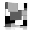 thumbnail image 2 of Canvas Wall Art Abstract Art Canvas Art Print White Black Gray Splice Pictures Wall Decor for Living Room Bedroom Artwork Decorations Stretched Framed Ready to Hang 8"x8", 2 of 9
