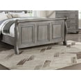 thumbnail image 4 of Bed Frame Grey Sleigh Design Headboard FB 1pc Eastern King Size Panel Bed Beautiful Wooden Bedroom Furniture Antique Gray Oak Finish, 4 of 8