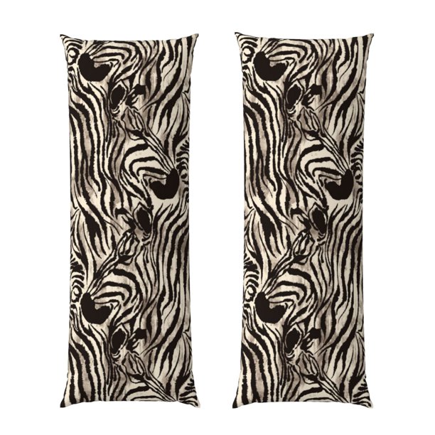 Balery Leopard And Zebra1 Funda Protectora para Almohada Corporal de Algodón Hipoalergénico con Cierre(55 x 21 pulgadas), Almohadas No Incluidas