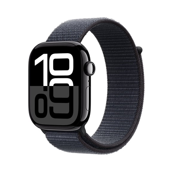 Open Box Apple Watch Gen 10 Series 10 46mm Jet Black Aluminum - Ink Sport Loop MWWR3LW/A