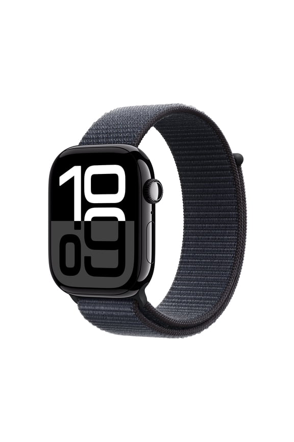Open Box Apple Watch Gen 10 Series 10 46mm Jet Black Aluminum - Ink Sport Loop MWWR3LW/A