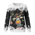 thumbnail image 3 of SonxaHe Toddler Girl' Christmas Sweatshirt Reindeer Print Long Sleeve Cozy Stylish Winter Holiday Party Loose Sweatshirts Black,Sized 3-4, 3 of 3