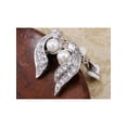 thumbnail image 3 of Silver Tone Beautiful Winter Swan Inspired Faux Pearl Rhinestone Fashion Earring, 3 of 3
