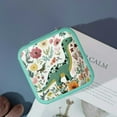 thumbnail image 4 of ZFLMY Dinosaur Flowers PU Leather Jewelry Box for Necklace, Ring, Earring - Compact Travel Case with Multiple Storage Spaces Green, 4 of 5