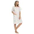 thumbnail image 2 of Casual Nights Women's Floral Woven Snap-Front Lounger House Dress, 2 of 4