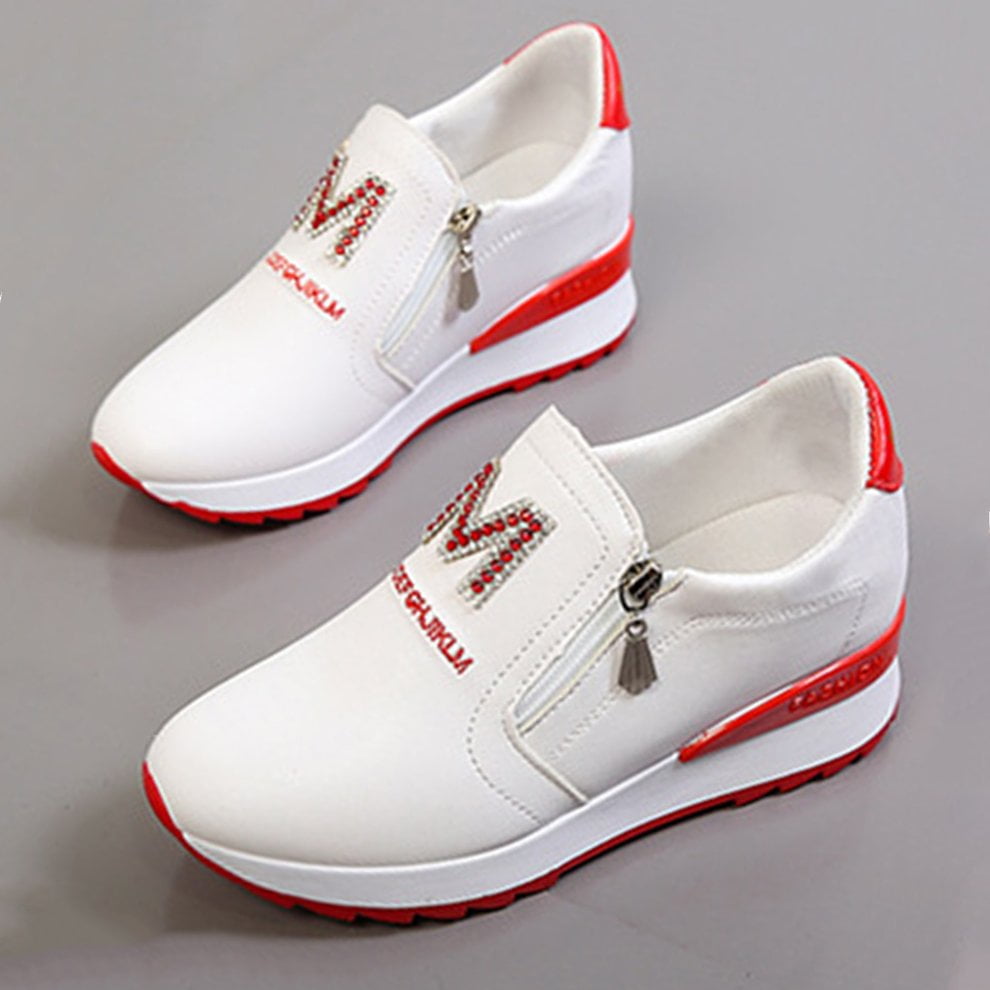 Korean Style Fashionable Women Shoes Breathable Mesh Slope Heel Casual