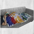 thumbnail image 6 of Swan Soft Flannel Fleece Blanket, Funky Style Image Swan Couple Swimming in Sea Rainbow Color Sky Backdrop Modern Print, Cozy Plush for Indoor and Outdoor Use, 50" x 70", Multicolor, by Ambesonne, 6 of 6