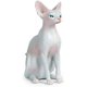 thumbnail image 1 of Figura de gato esfinge de resina, modelo de gato sin pelo, estatua de gato esfinge sin pelo para decoración del hogar, color gris., 1 of 5
